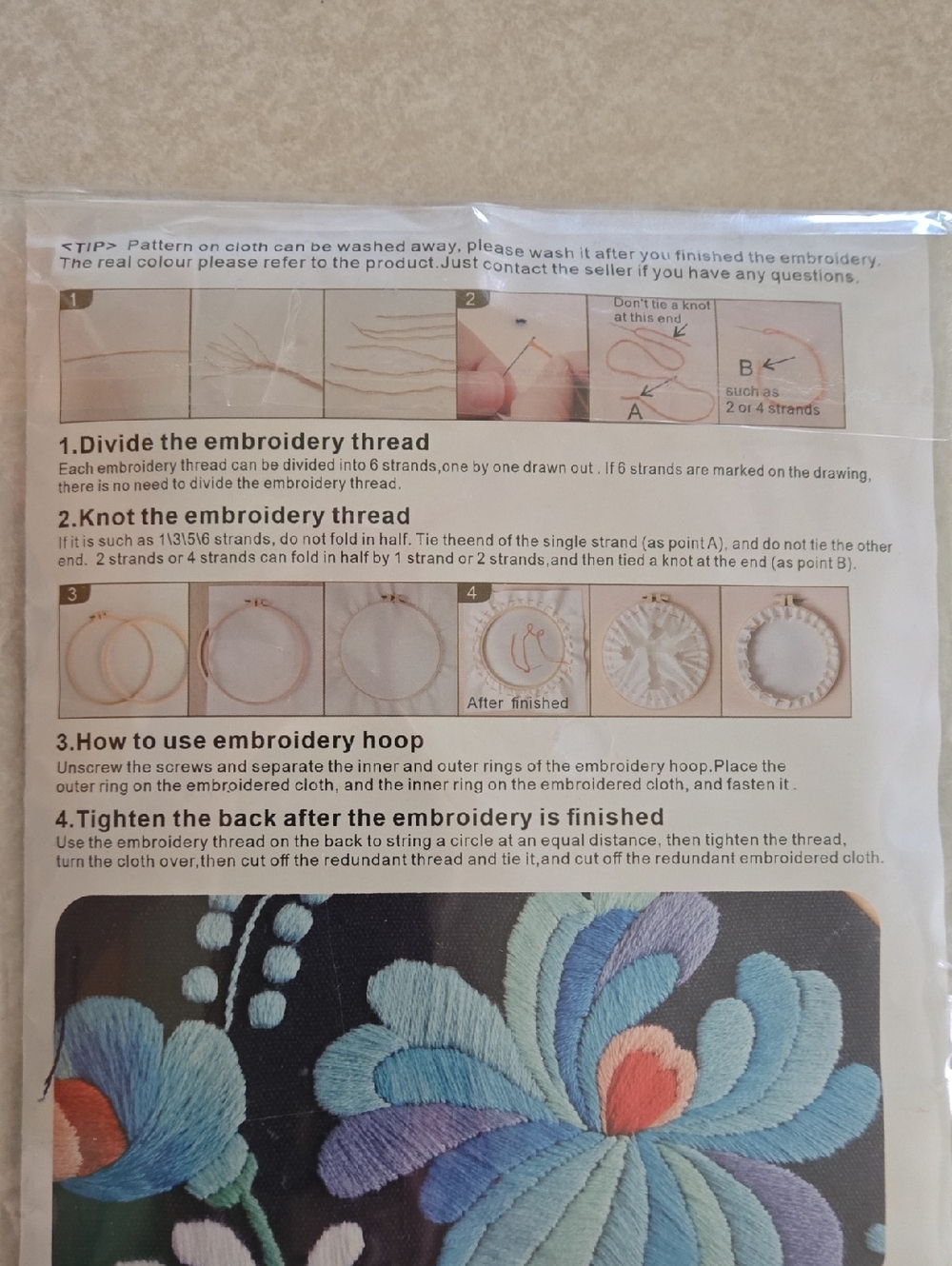 Floral Embroidery DIY Art Kit Cx1125 Arts & Crafts, DIY - Picture 4 of 4